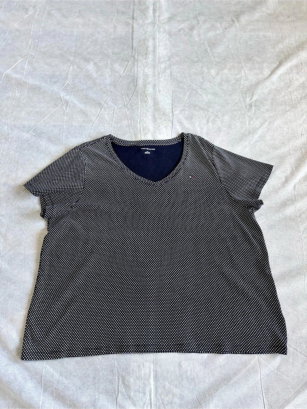 Tommy Hilfiger Polka Dot Short Sleeve Top Size 2X